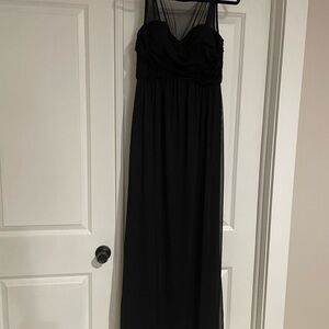 David's Bridal Floor Length Black Dress